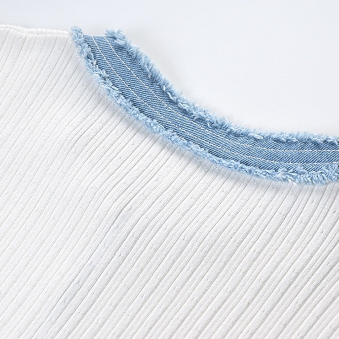 Zuna | Maxi-Kleid mit Jeans Akzenten