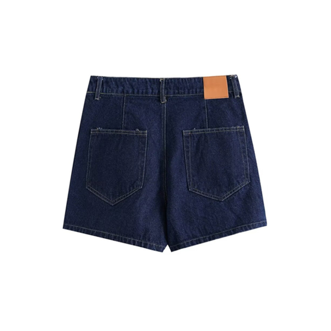 Amina | Zweiteiliges Denim Set bestehend aus Hosenrock & Kurzarm-Bluse