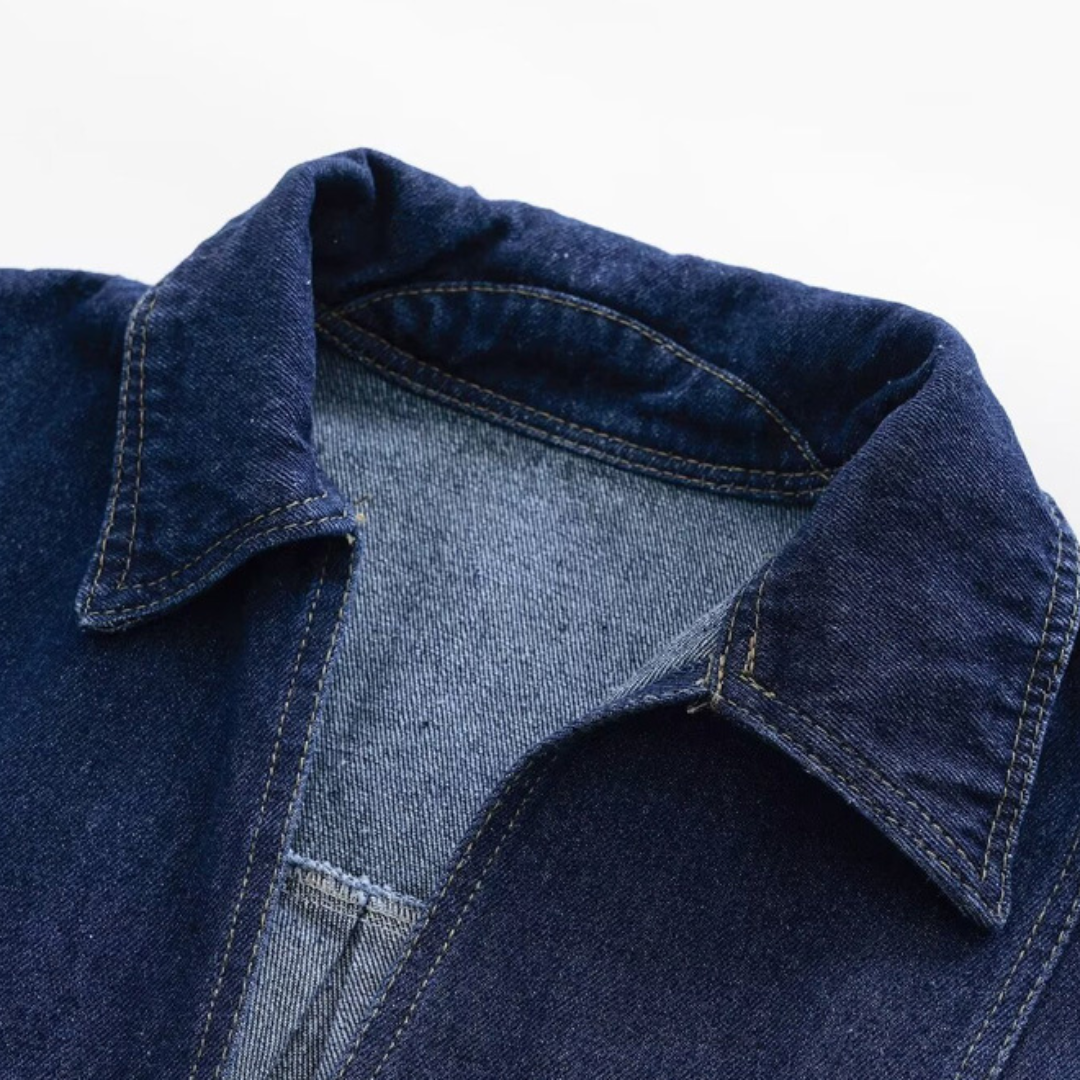 Amina | Zweiteiliges Denim Set bestehend aus Hosenrock & Kurzarm-Bluse