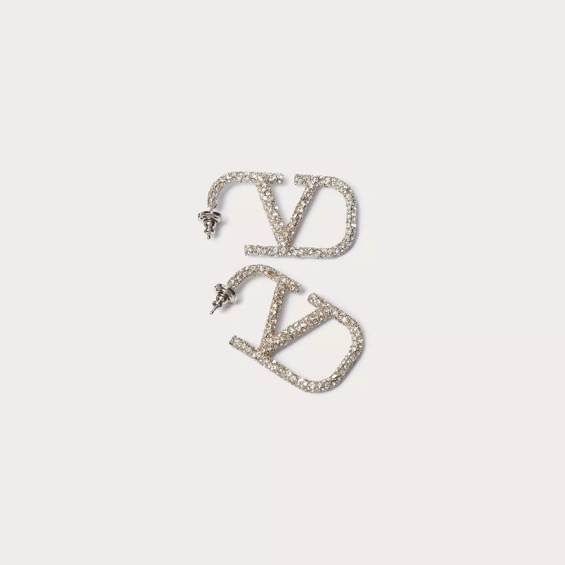 V-Ohrringe mit Strass | 18k vergoldet - Ezouna