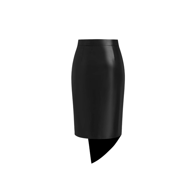 Eleganter High-Waist Kunstleder Rock - Ezouna