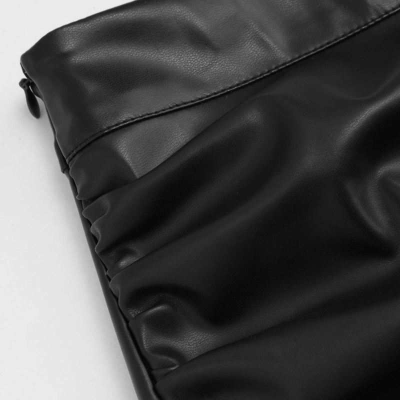 Eleganter High-Waist Kunstleder Rock - Ezouna