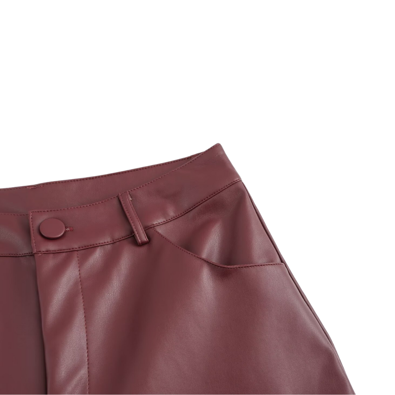 Kunstlederhose in Bordeaux - Ezouna