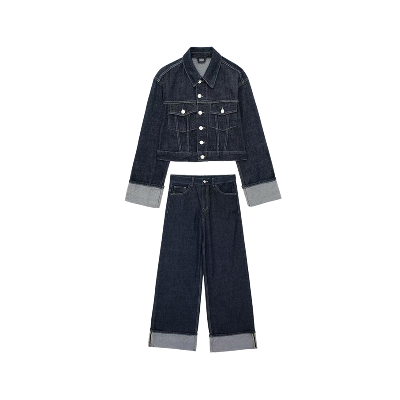 Bequemes Denim-Set - Ezouna