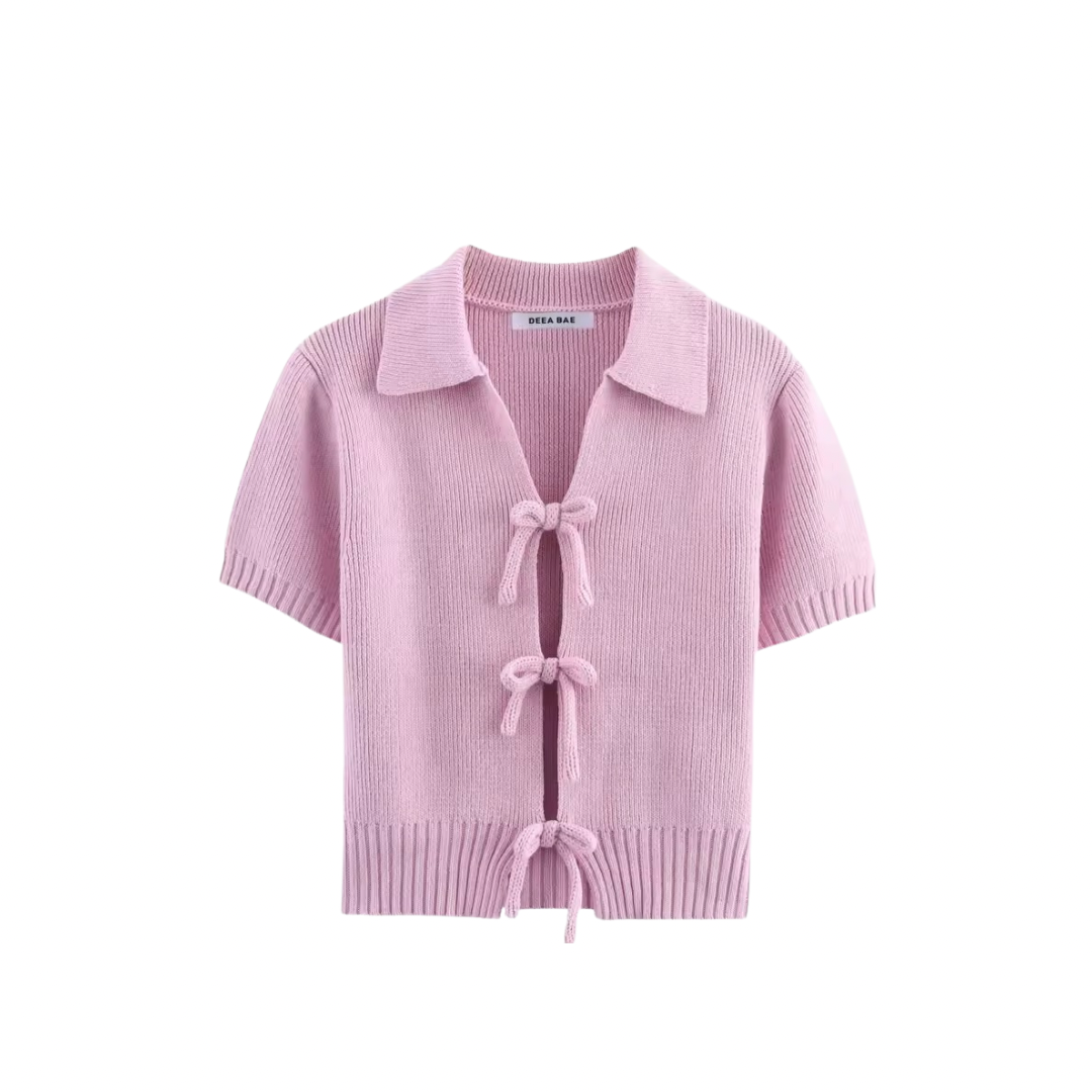 Feiner Strick-Cardigan mit Schleifendetail