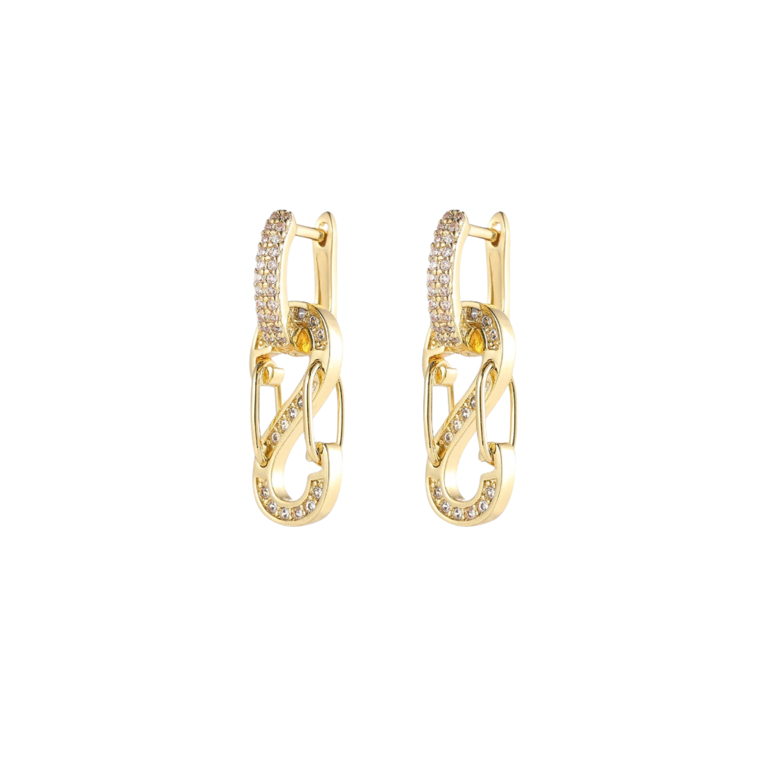 Luna Twist | Goldene Zirkonia Ohrringe mit 14K Vergoldung