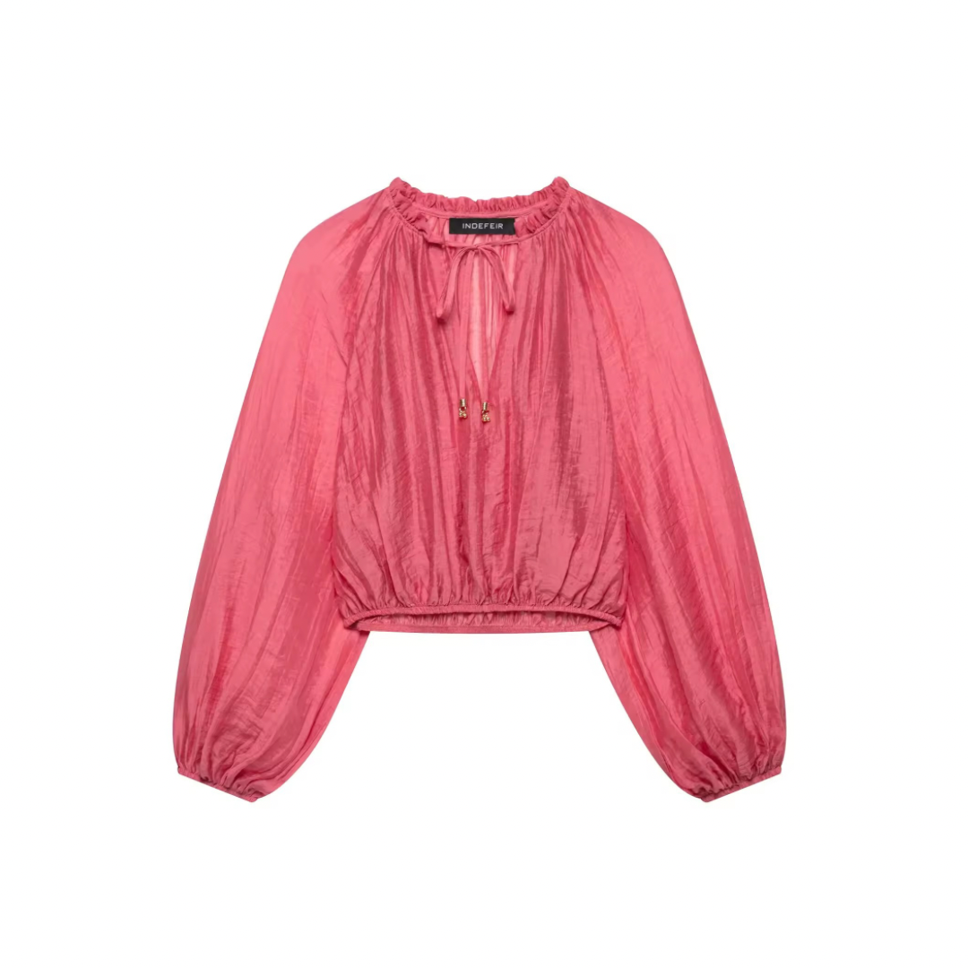 Bluse im Knitterlook