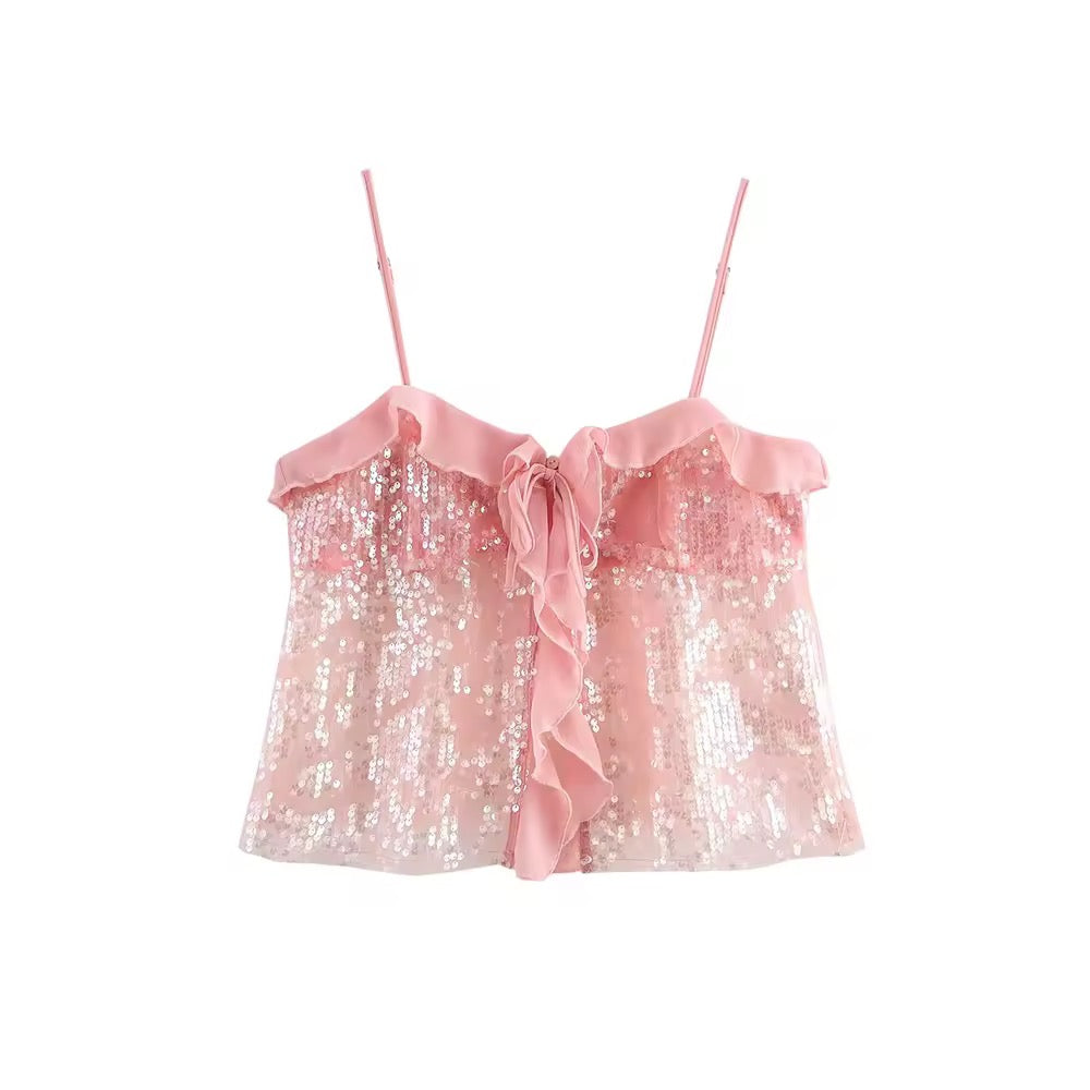 ShinyFlair Sequin Top – with sequins & bow