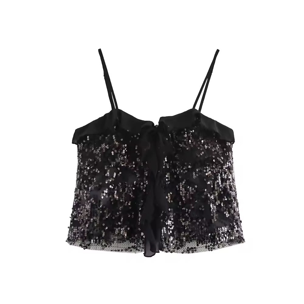 ShinyFlair Sequin Top – with sequins & bow