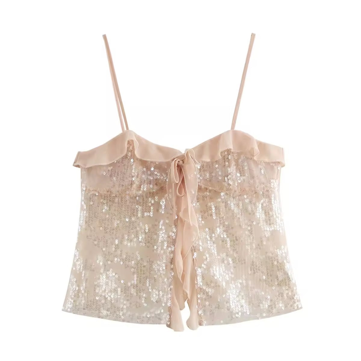 ShinyFlair Sequin Top – with sequins & bow