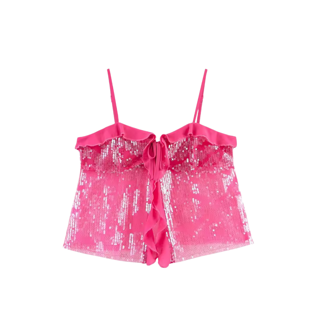 ShinyFlair Sequin Top – with sequins & bow