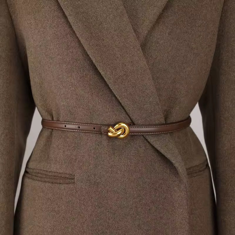 Damen Ledergürtel mit Knotendetail