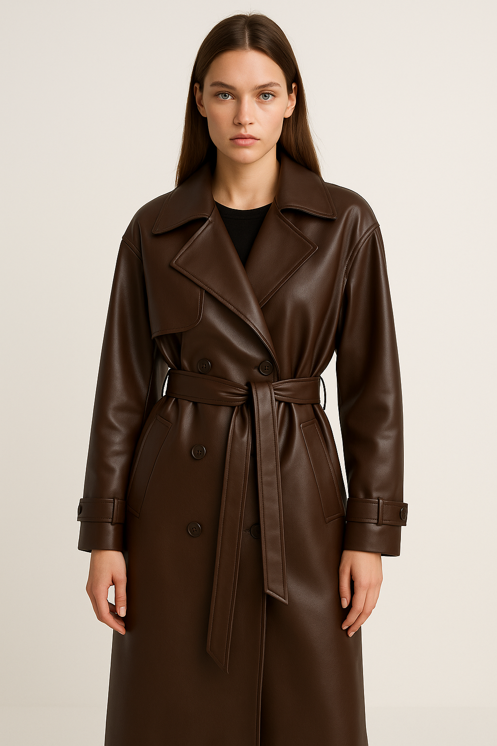 Damen Trenchcoat dunkelbraun – Herbsttrend 2025
