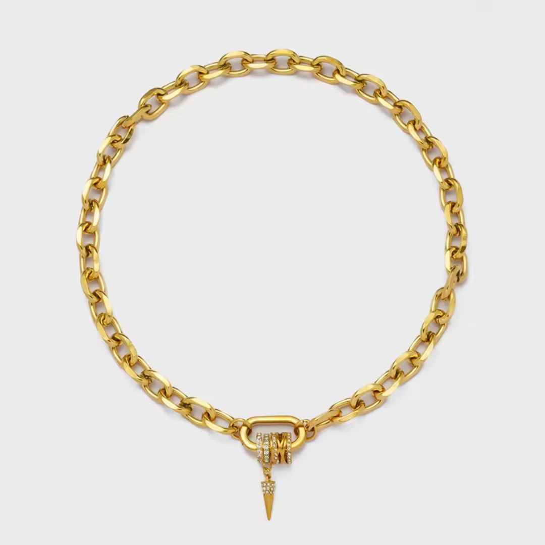 goldene Halskette mit Charms Damen