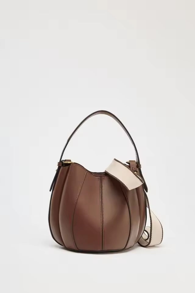 braune Beuteltasche mit Clutch Damen