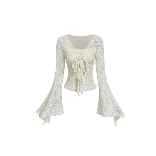 Boho Spitzenbluse in Weiß