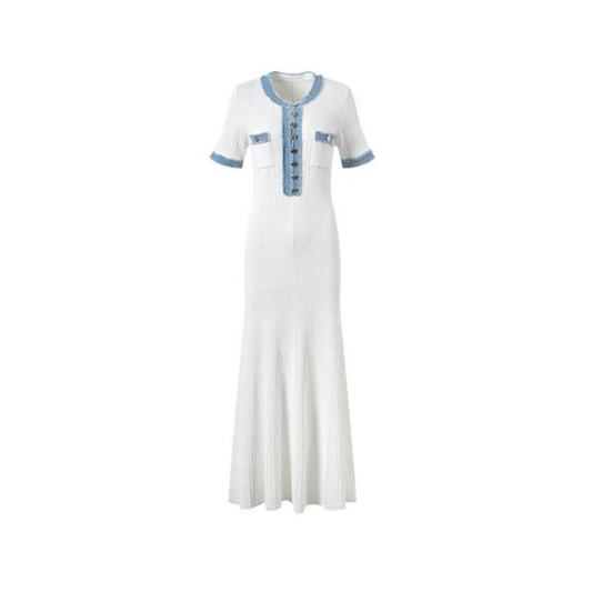 Zuna | Maxi-Kleid mit Jeans Akzenten