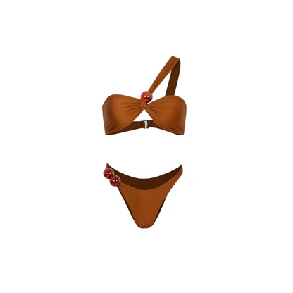 Cocoa Glow | Bikini set with skirt