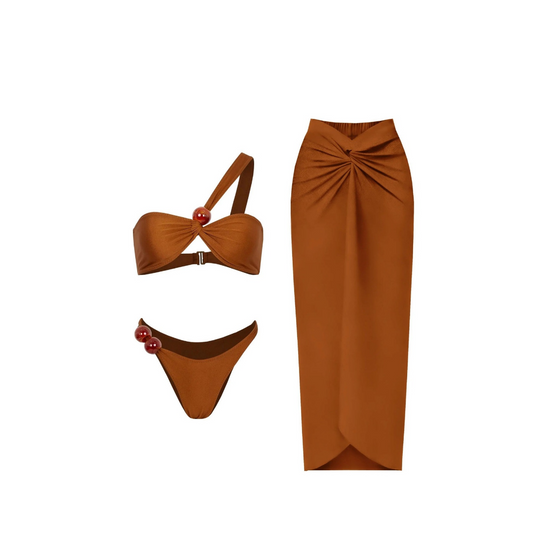 Cocoa Glow | Bikini-Set mit Rock