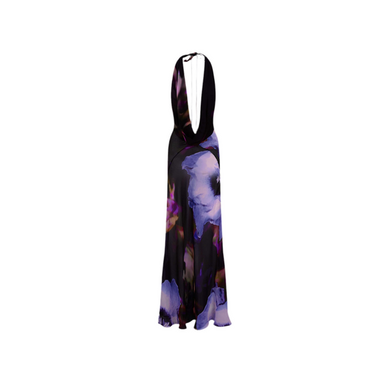 Fleur Noire – Elegantes Maxikleid mit Blumendruck