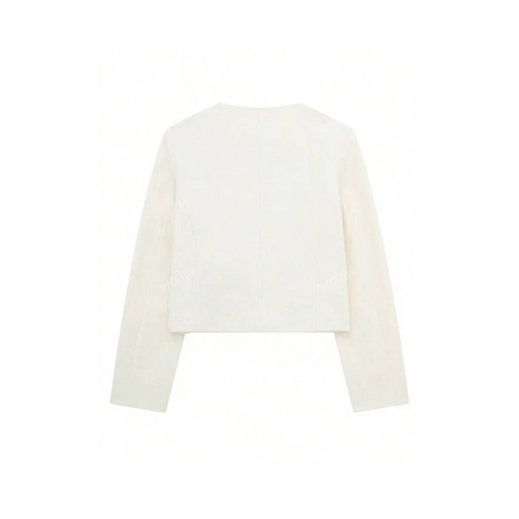 Cropped Blazerjacke mit goldenen Details