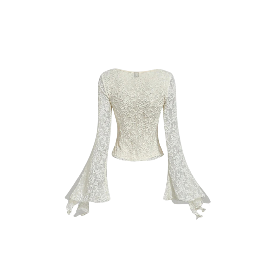 Boho Spitzenbluse in Weiß