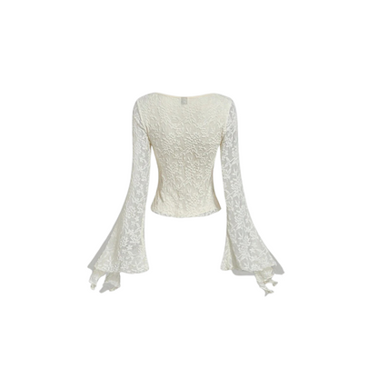Boho Spitzenbluse in Weiß