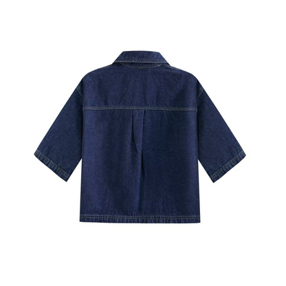 Amina | Zweiteiliges Denim Set bestehend aus Hosenrock & Kurzarm-Bluse