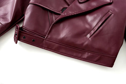 Arwen | Burgundy women's leather jacket