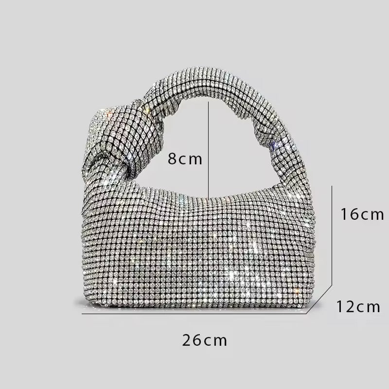 Celest | Strass-Tasche mit Knotengriff - Ezouna