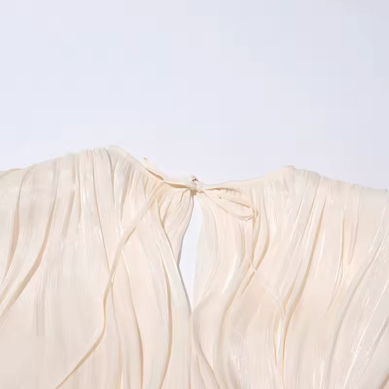 Samantha | Plissiertes Rüschen Mini Dress - Ezouna