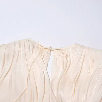 Samantha | Plissiertes Rüschen Mini Dress - Ezouna