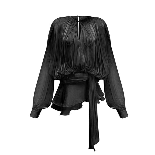 Samantha | Plissiertes Rüschen Mini Dress - Ezouna