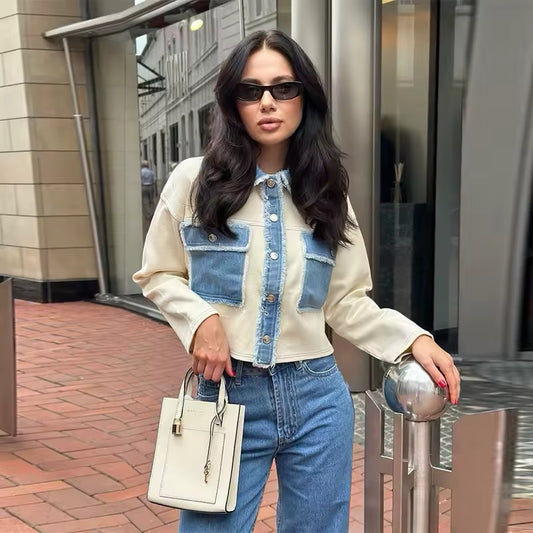 Denim patchwork jacket