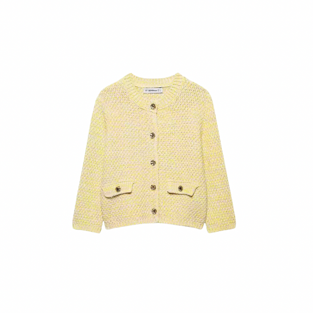 Strick-Duo in Pastellgelb | Eleganter Cardigan & Cropped Top