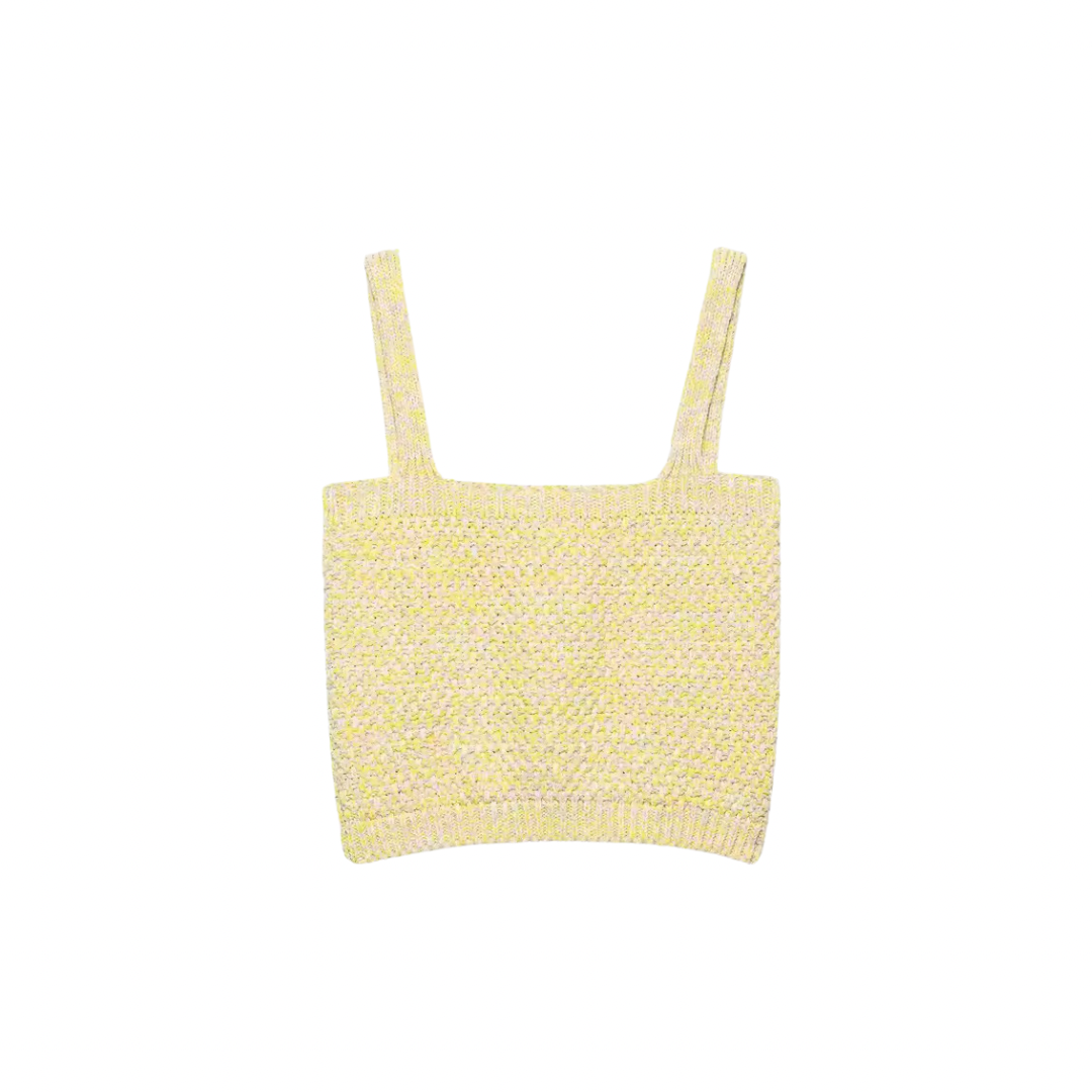 Strick-Duo in Pastellgelb | Eleganter Cardigan & Cropped Top
