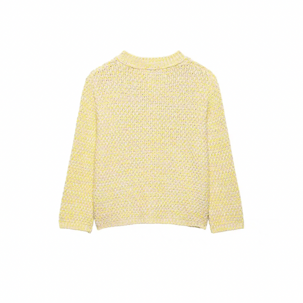 Strick-Duo in Pastellgelb | Eleganter Cardigan & Cropped Top