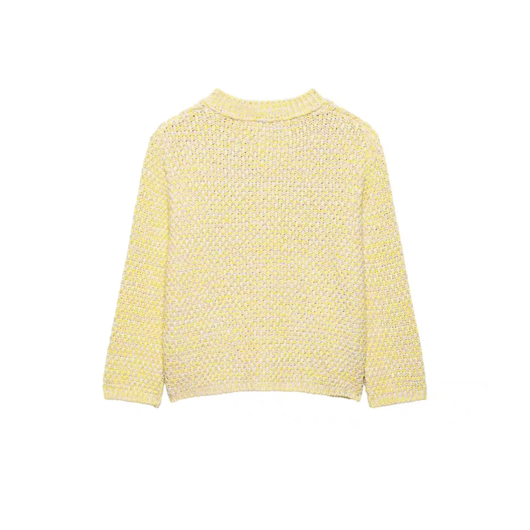 Strick-Duo in Pastellgelb | Eleganter Cardigan & Cropped Top