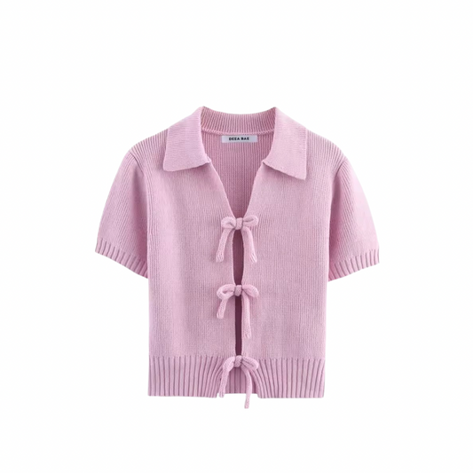 Feiner Strick-Cardigan mit Schleifendetail