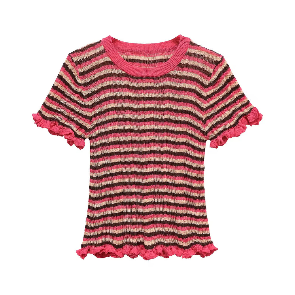 Gestreiftes Rüschen-Shirt