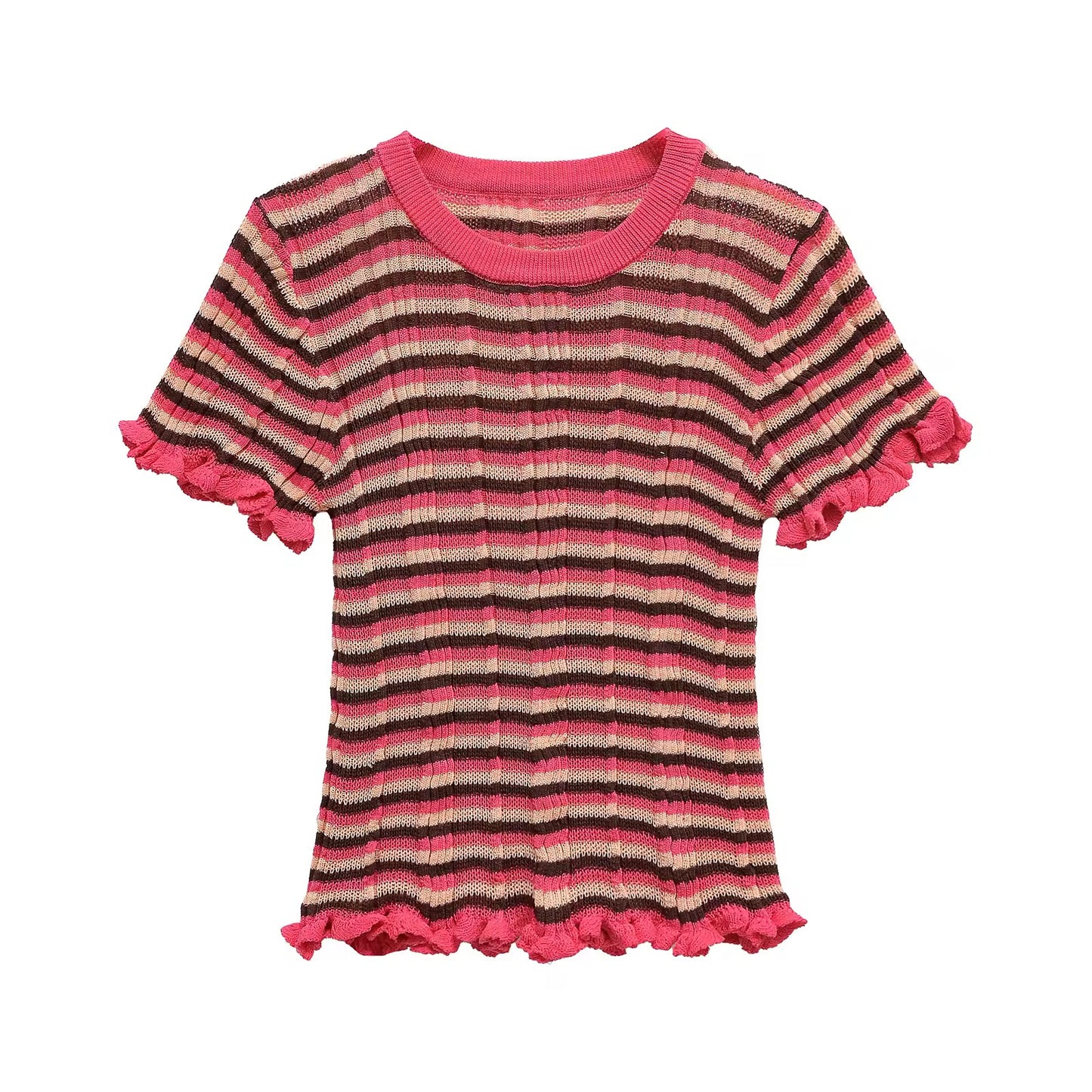 Striped ruffle shirt