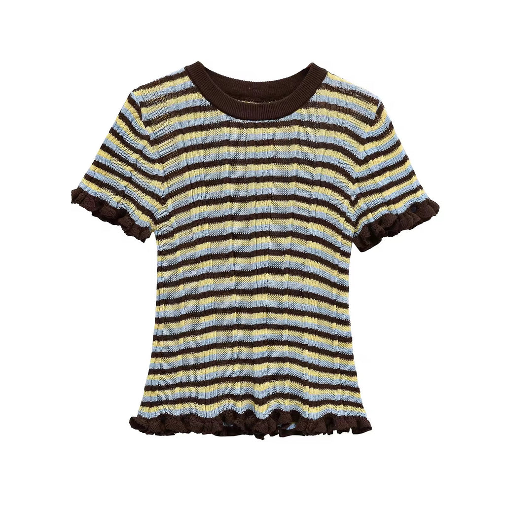 Gestreiftes Rüschen-Shirt