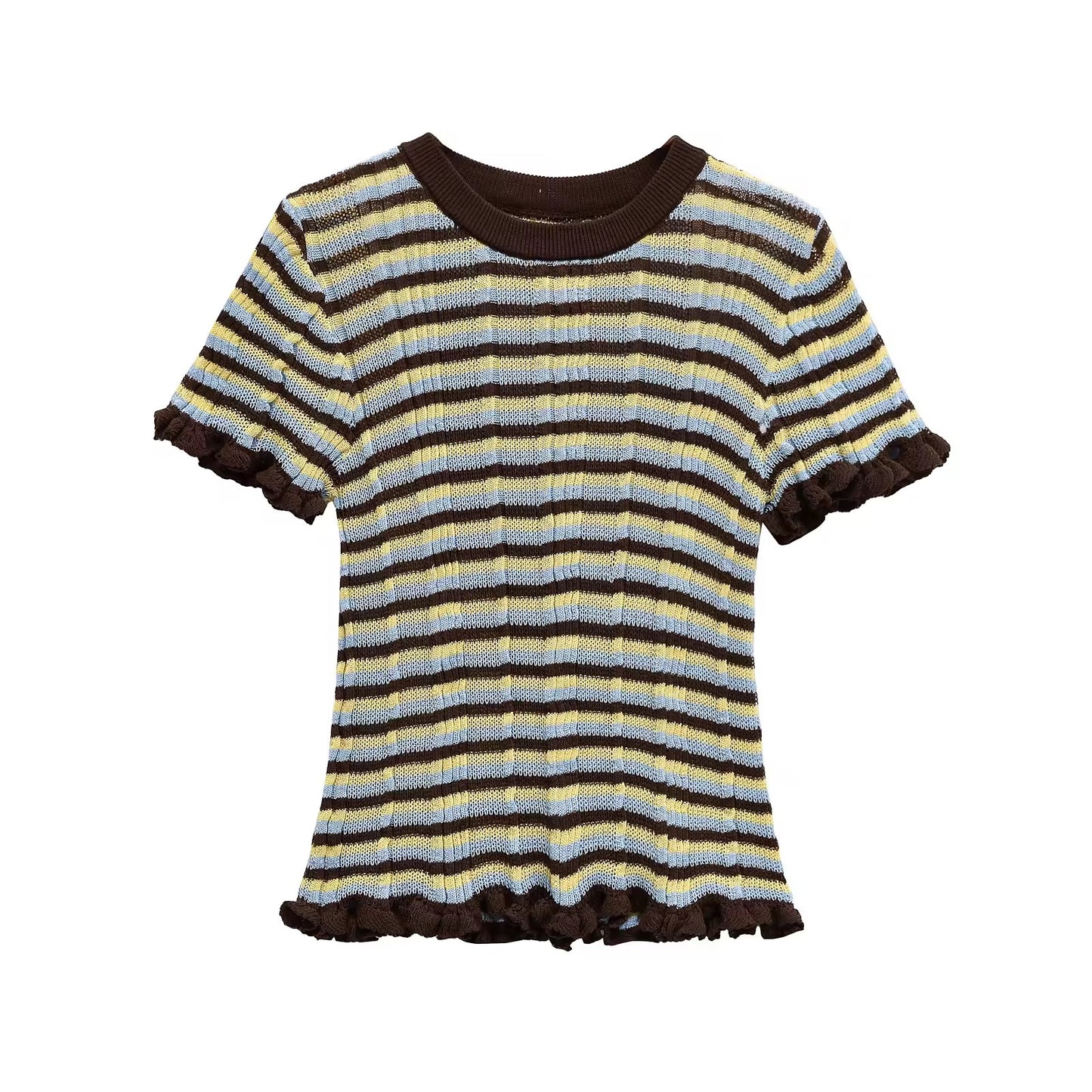 Striped ruffle shirt