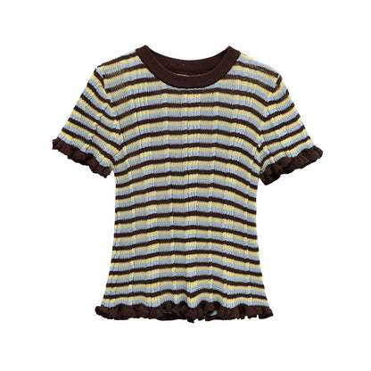 Striped ruffle shirt