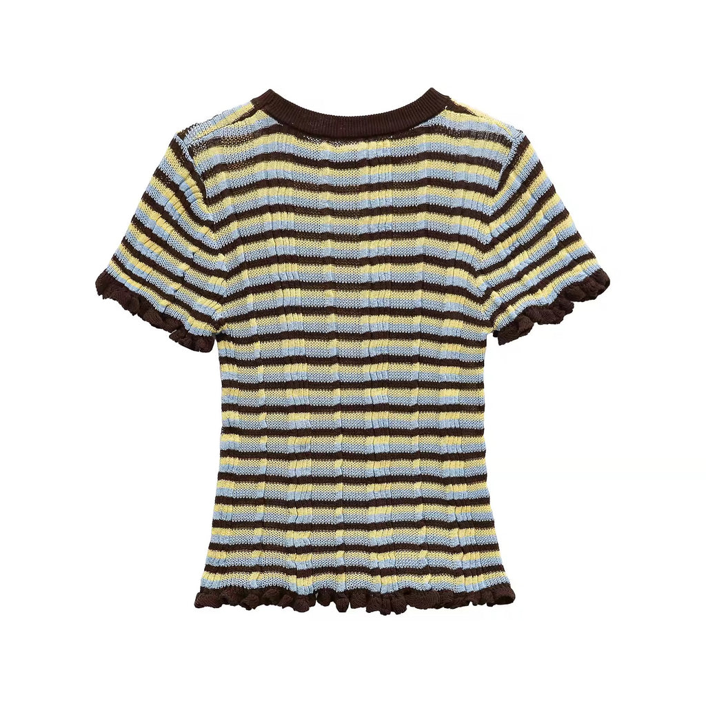 Gestreiftes Rüschen-Shirt