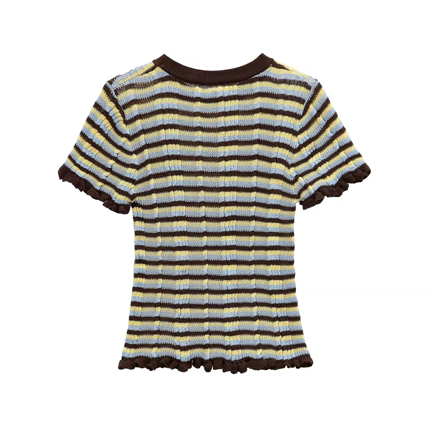 Striped ruffle shirt