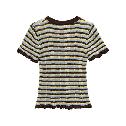 Striped ruffle shirt