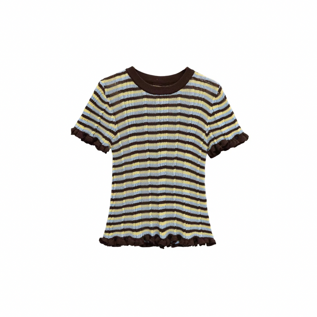 Gestreiftes Rüschen-Shirt