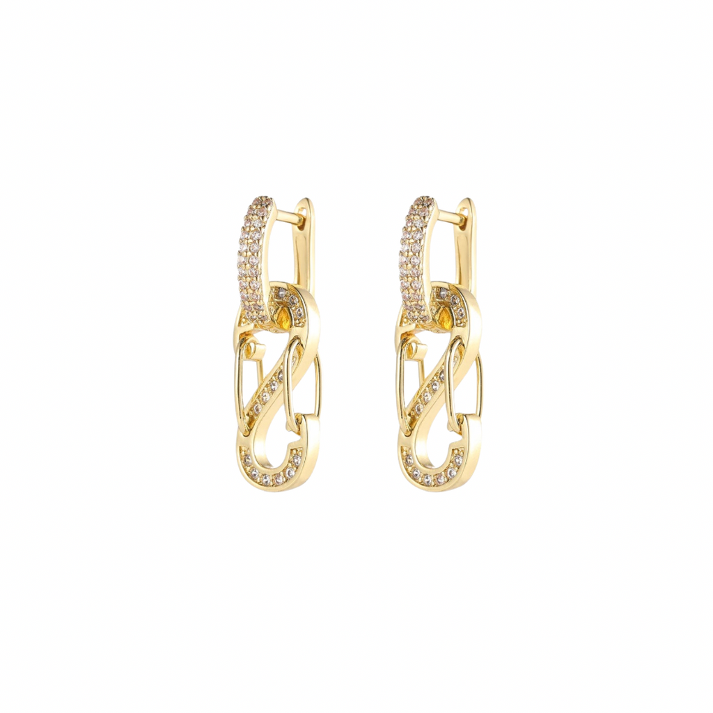Luna Twist | Goldene Zirkonia Ohrringe mit 14K Vergoldung