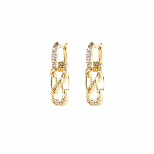 Luna Twist | Goldene Zirkonia Ohrringe mit 14K Vergoldung